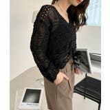 かぎ針編み風 フロント ドロスト リボン ショートニット | Ada. | 詳細画像21 