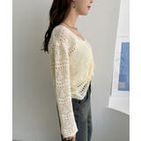 かぎ針編み風 フロント ドロスト リボン ショートニット | Ada. | 詳細画像28 