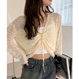 かぎ針編み風 フロント ドロスト リボン ショートニット | Ada. | 詳細画像4 