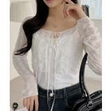 フロント リボン クロップド レース カーディガン | Ada. | 詳細画像1 