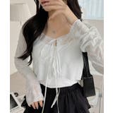 フロント リボン クロップド レース カーディガン | Ada. | 詳細画像3 