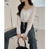 フロント リボン クロップド レース カーディガン | Ada. | 詳細画像4 