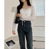 フロント リボン クロップド レース カーディガン | Ada. | 詳細画像5 