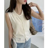 襟付き ノースリーブ ボタンデザイン ニット | Ada. | 詳細画像1 