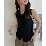 襟付き ノースリーブ ボタンデザイン ニット | Ada. | 詳細画像10 