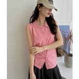 襟付き ノースリーブ ボタンデザイン ニット | Ada. | 詳細画像19 