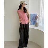 襟付き ノースリーブ ボタンデザイン ニット | Ada. | 詳細画像21 