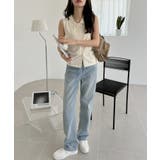 襟付き ノースリーブ ボタンデザイン ニット | Ada. | 詳細画像7 