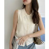 襟付き ノースリーブ ボタンデザイン ニット | Ada. | 詳細画像8 