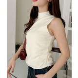 サイドギャザー ハイネック ノースリーブ ニット | Ada. | 詳細画像1 