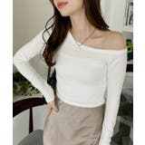 ワンショル デザイン クロップド 長袖 カットソー | Ada. | 詳細画像14