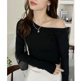 ワンショル デザイン クロップド 長袖 カットソー | Ada. | 詳細画像2