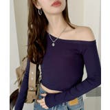 ワンショル デザイン クロップド 長袖 カットソー | Ada. | 詳細画像4