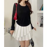 ホルターネック風 ドッキングレイヤード サイドシャーリング シアーカットソー | Ada. | 詳細画像12