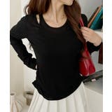 ホルターネック風 ドッキングレイヤード サイドシャーリング シアーカットソー | Ada. | 詳細画像13