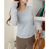 ホルターネック風 ドッキングレイヤード サイドシャーリング シアーカットソー | Ada. | 詳細画像15