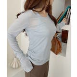 ホルターネック風 ドッキングレイヤード サイドシャーリング シアーカットソー | Ada. | 詳細画像28