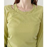 ホルターネック風 ドッキングレイヤード サイドシャーリング シアーカットソー | Ada. | 詳細画像30