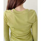 ホルターネック風 ドッキングレイヤード サイドシャーリング シアーカットソー | Ada. | 詳細画像34