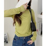 ホルターネック風 ドッキングレイヤード サイドシャーリング シアーカットソー | Ada. | 詳細画像9