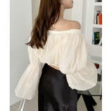 シフォン ふんわり オフショル クロップド トップス | Ada. | 詳細画像19