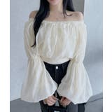 シフォン ふんわり オフショル クロップド トップス | Ada. | 詳細画像26