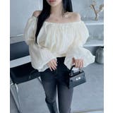 シフォン ふんわり オフショル クロップド トップス | Ada. | 詳細画像30
