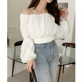 シフォン ふんわり オフショル クロップド トップス | Ada. | 詳細画像9