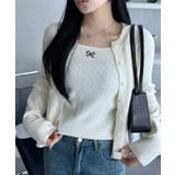 リボン ワンポイント アイレット ニット カーディガン | Ada. | 詳細画像5 