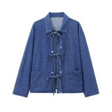 リボン デザイン デニム シャツ ジャケット | Ada. | 詳細画像15