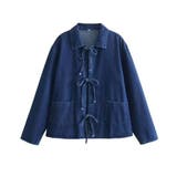 リボン デザイン デニム シャツ ジャケット | Ada. | 詳細画像16