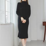 タートルネックニットワンピース リブ ロング | Ada. | 詳細画像13