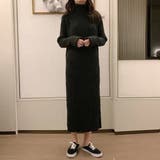 タートルネックニットワンピース リブ ロング | Ada. | 詳細画像14