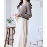 透かしランダムリブVネックショートカーディガン | Ada. | 詳細画像12 