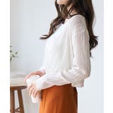 透かしランダムリブVネックショートカーディガン | Ada. | 詳細画像21 