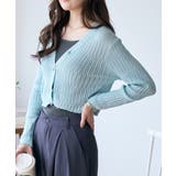 透かしランダムリブVネックショートカーディガン | Ada. | 詳細画像26 