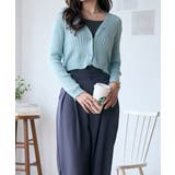 透かしランダムリブVネックショートカーディガン | Ada. | 詳細画像28 