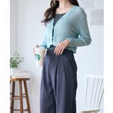 透かしランダムリブVネックショートカーディガン | Ada. | 詳細画像29 