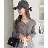 透かしランダムリブVネックショートカーディガン | Ada. | 詳細画像48 