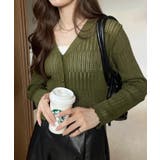 透かしランダムリブVネックショートカーディガン | Ada. | 詳細画像51 