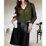 透かしランダムリブVネックショートカーディガン | Ada. | 詳細画像56 