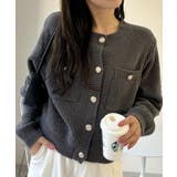 ゴールドボタンツイード風ニットカーディガン | Ada. | 詳細画像10