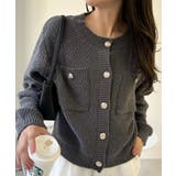 ゴールドボタンツイード風ニットカーディガン | Ada. | 詳細画像11