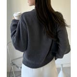 ゴールドボタンツイード風ニットカーディガン | Ada. | 詳細画像14