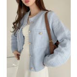 ゴールドボタンツイード風ニットカーディガン | Ada. | 詳細画像20