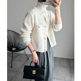 ゴールドボタンツイード風ニットカーディガン | Ada. | 詳細画像23