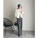 ゴールドボタンツイード風ニットカーディガン | Ada. | 詳細画像25