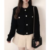 ゴールドボタンツイード風ニットカーディガン | Ada. | 詳細画像30