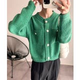 ゴールドボタンツイード風ニットカーディガン | Ada. | 詳細画像32