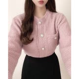 ゴールドボタンツイード風ニットカーディガン | Ada. | 詳細画像36